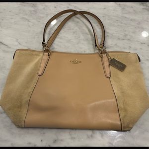 Coach bag - leather and suede tote